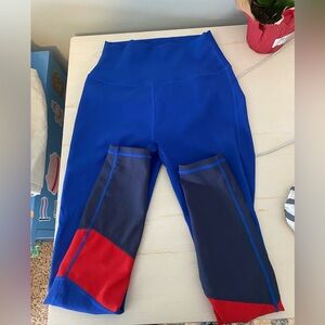 Wilo The Label Blue and Red Running Tights/Leggings